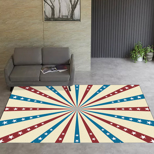 Beige and Blue Modern Rug Polyester Radial and Star Pattern Rug Washable Non-Slip Backing Carpet for Living Room Clearhalo 'Area Rug' 'Modern' 'Rugs' Rug' 1635993