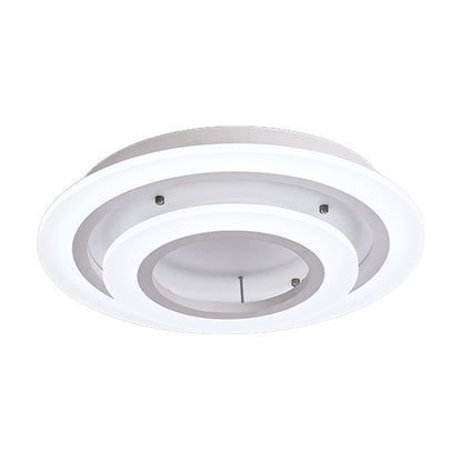 Acrylic Multi-Layer Ceiling Lamp Minimalist 2/3/4-Head LED White Flush Mount Lighting in Warm/White Light 2 White White Clearhalo 'Ceiling Lights' 'Close To Ceiling Lights' 'Close to ceiling' 'Flush mount' Lighting' 163613