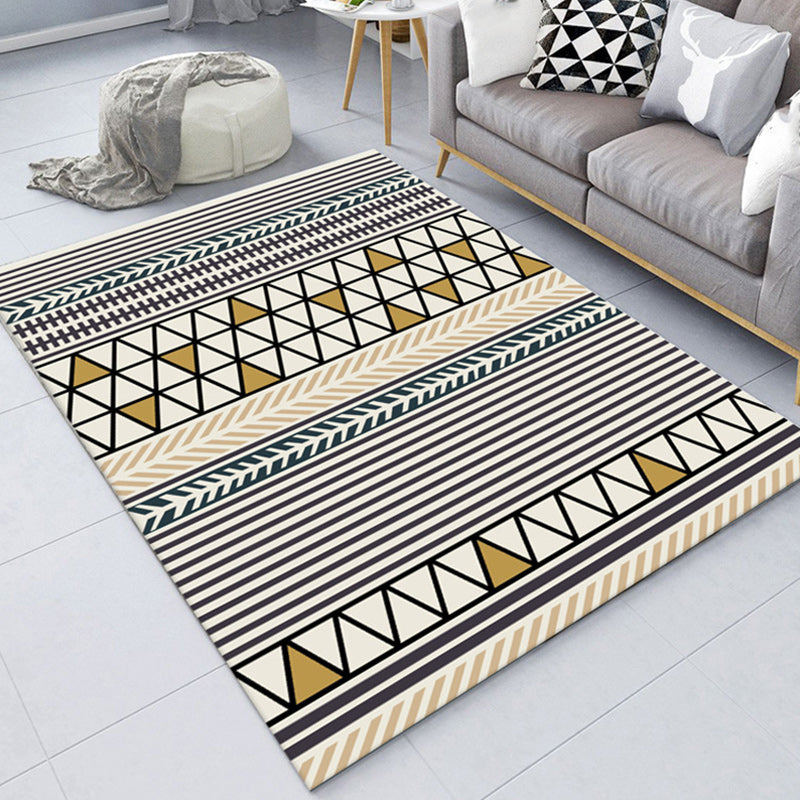 Southwestern Living Room Rug in Black and Blue Geometric Diamond Print Rug Polyester Non-Slip Area Rug Yellow Clearhalo 'Area Rug' 'Rugs' 'Southwestern' Rug' 1636208
