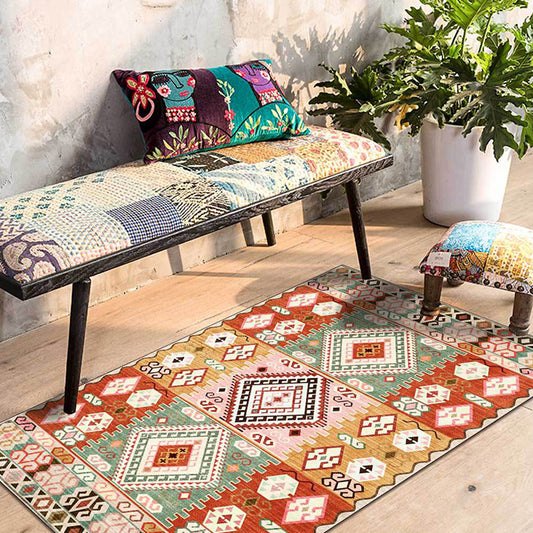 Tribal Southwestern Rug Multicolor Geometry Diamond Pattern Rug Polyester Non-Slip Backing Carpet for Home Decoration Clearhalo 'Area Rug' 'Rugs' 'Southwestern' Rug' 1636277