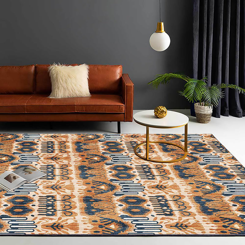 Yellow Bedroom Rug Southwestern Tribal Pattern Area Rug Polyester Anti-Slip Stain-Resistant Carpet Brown Clearhalo 'Area Rug' 'Rugs' 'Southwestern' Rug' 1636284