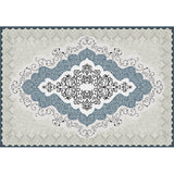 Mediterranean Moroccan Rug in Blue and Grey Medallion Motif Pattern Rug Polyester Non-Slip Carpet for Home Decoration Clearhalo 'Area Rug' 'Moroccan' 'Rugs' Rug' 1636302
