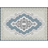 Mediterranean Moroccan Rug in Blue and Grey Medallion Motif Pattern Rug Polyester Non-Slip Carpet for Home Decoration Clearhalo 'Area Rug' 'Moroccan' 'Rugs' Rug' 1636302