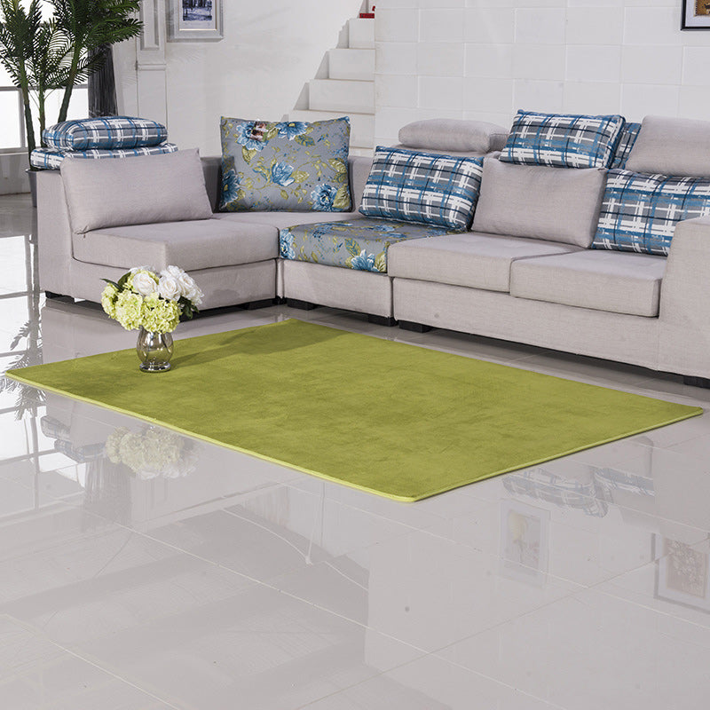 Casual Living Room Rug in Green and Pink Solid Color Rug Polyester Pet Friendly Area Rug Green Clearhalo 'Area Rug' 'Rug' 1636385