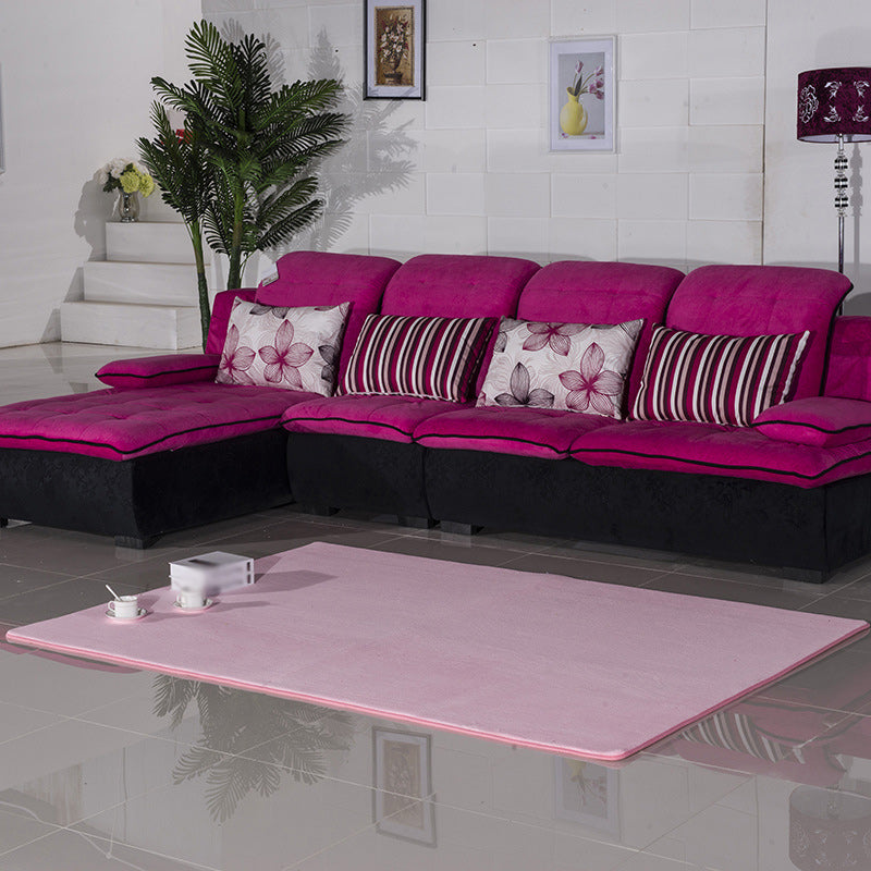 Casual Living Room Rug in Green and Pink Solid Color Rug Polyester Pet Friendly Area Rug Pink Clearhalo 'Area Rug' 'Rug' 1636390