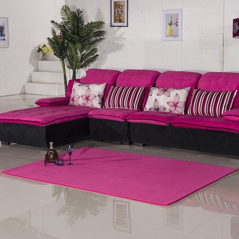 Casual Living Room Rug in Green and Pink Solid Color Rug Polyester Pet Friendly Area Rug Rose Red Clearhalo 'Area Rug' 'Rug' 1636405