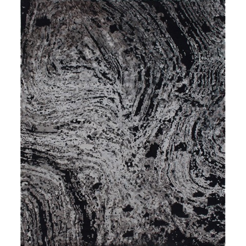 Modern Living Room Rug in Black Abstract Painting Print Rug Polyester Pet  Friendly Area Rug - Clearhalo