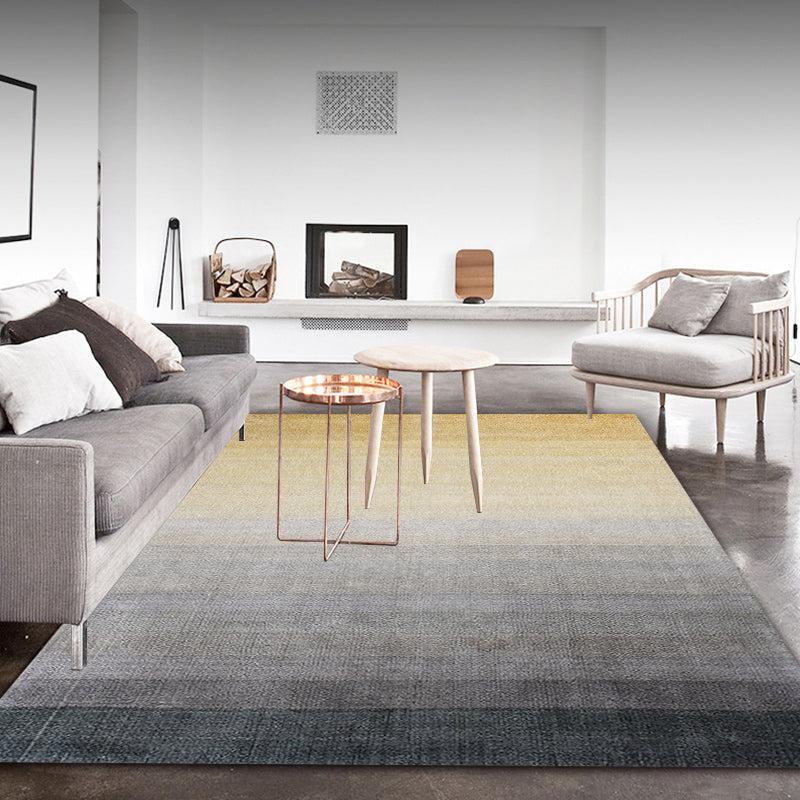 Unique Ombre Rug Grey and Yellow Casual Rug Synthetic Washable Anti-Slip Backing Area Rug for Living Room Yellow Clearhalo 'Area Rug' 'Casual' 'Rugs' Rug' 1636587