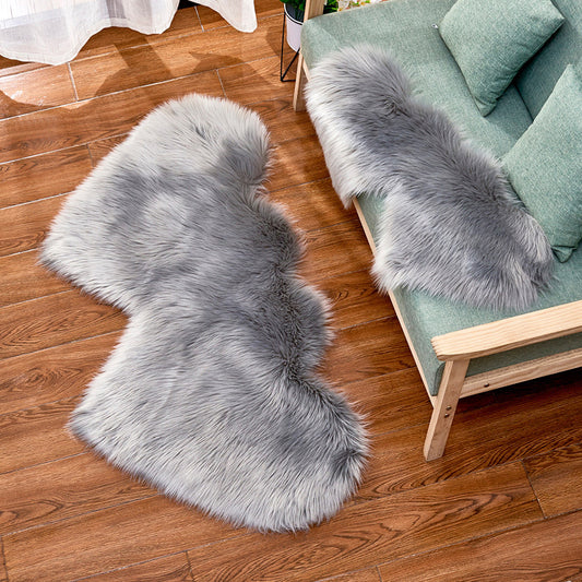 White and Pink Casual Rug Shag Solid Color Rug Washable Non-Slip Backing Carpet for Living Room Light Gray