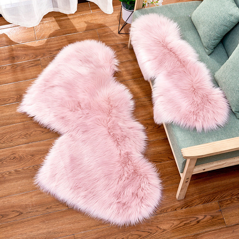 Simple Plain Rug Grey and Pink Fluffy Rug Machine Washable Non-Slip Area Rug for Bedroom Pink Clearhalo 'Area Rug' 'Casual' 'Rugs' Rug' 1636630