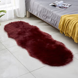 Casual Solid Color Rug Coffee and Red Casual Rug Faux Fur Washable Anti-Slip Backing Area Rug for Living Room Red Clearhalo 'Area Rug' 'Casual' 'Rugs' Rug' 1636651