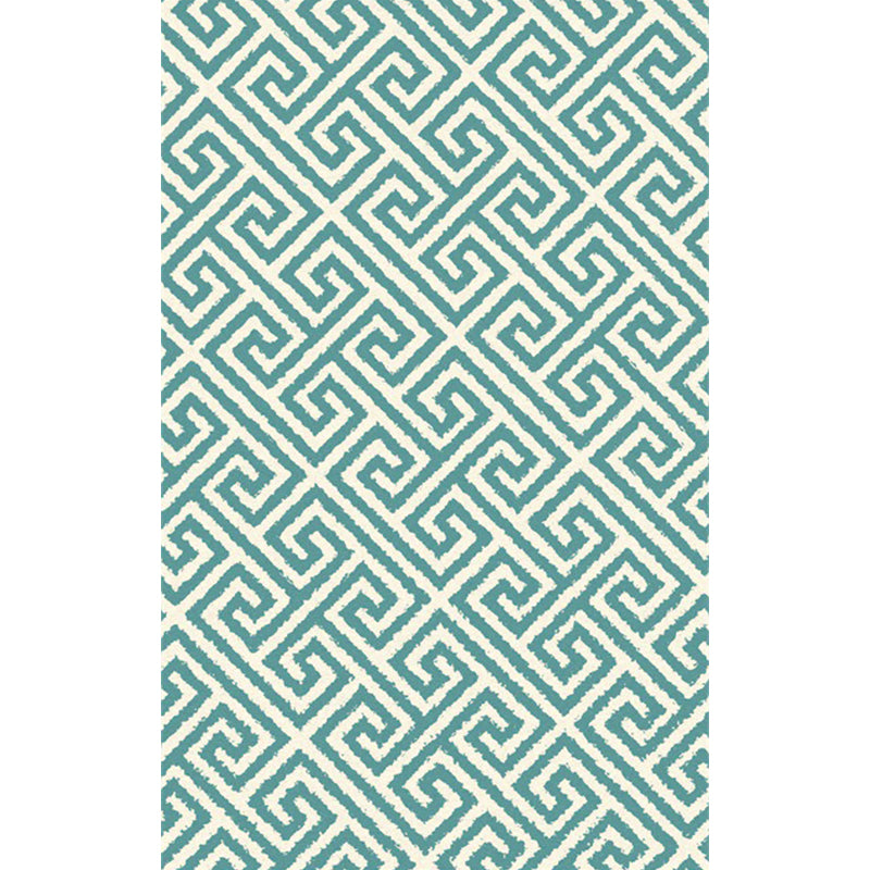 Modern Living Room Rug in Green Geometric Greek Keys Print Rug Polyester Pet Friendly Area Rug Clearhalo 'Area Rug' 'Modern' 'Rugs' Rug' 1636722