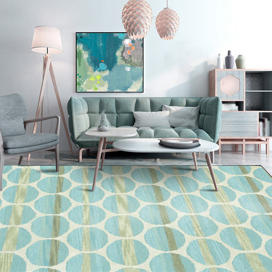 Novelty Modern Rug in Teal Geometry Circle Pattern Rug Polyester Machine Washable Carpet for Home Decoration Green Clearhalo 'Area Rug' 'Modern' 'Rugs' Rug' 1636729