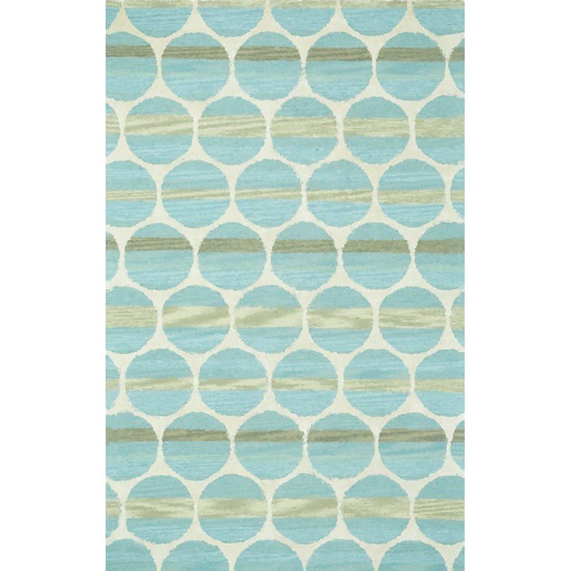 Novelty Modern Rug in Teal Geometry Circle Pattern Rug Polyester Machine Washable Carpet for Home Decoration Clearhalo 'Area Rug' 'Modern' 'Rugs' Rug' 1636731