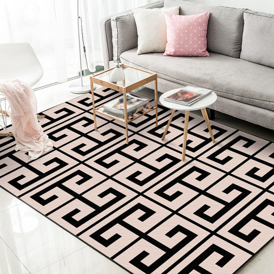 Brown Bedroom Rug Modern Geometry Pattern Area Rug Polyester Anti-Slip Backing Washable Carpet Clearhalo 'Area Rug' 'Modern' 'Rugs' Rug' 1636739