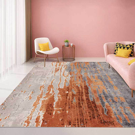 Orange Bedroom Rug Modern Abstract Pattern Area Rug Polyester Stain-Resistant Washable Carpet Orange Clearhalo 'Area Rug' 'Modern' 'Rugs' Rug' 1636852