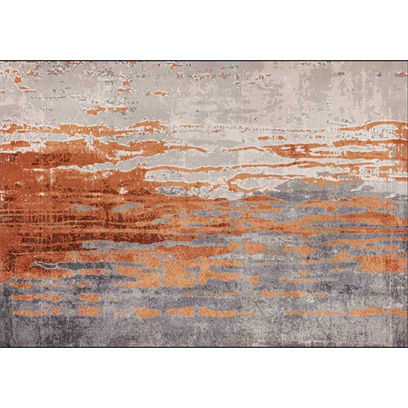 Orange Bedroom Rug Modern Abstract Pattern Area Rug Polyester Stain-Resistant Washable Carpet Clearhalo 'Area Rug' 'Modern' 'Rugs' Rug' 1636854