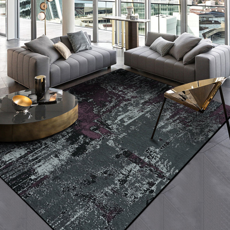 Grey Bedroom Rug Modern Abstract Cement Pattern Area Rug Polyester Washable Anti-Slip Carpet Grey Clearhalo 'Area Rug' 'Modern' 'Rugs' Rug' 1636860