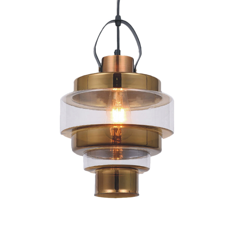 Silver/Brass/Rose Gold Ripple Pendant Ceiling Light Post-Modern Clear Glass 1 Light Living Room Hanging Lamp with Handle Clearhalo 'Ceiling Lights' 'Glass shade' 'Glass' 'Industrial Pendants' 'Industrial' 'Middle Century Pendants' 'Pendant Lights' 'Pendants' 'Tiffany' Lighting' 163687