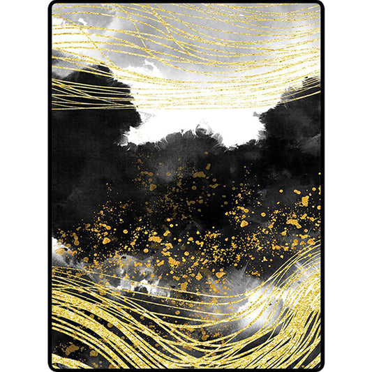 Black and White Bedroom Rug Modern Abstract Ink Painting Line Bird Pattern Area Rug Polyester Washable Carpet Clearhalo 'Area Rug' 'Modern' 'Rugs' Rug' 1636878