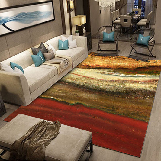 Modern Living Room Rug in Red and Green Abstract Rock Texture Print Rug Polyester Anti-Slip Area Rug Red Clearhalo 'Area Rug' 'Modern' 'Rugs' Rug' 1636892
