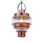 Silver/Brass/Rose Gold Ripple Pendant Ceiling Light Post-Modern Clear Glass 1 Light Living Room Hanging Lamp with Handle Clearhalo 'Ceiling Lights' 'Glass shade' 'Glass' 'Industrial Pendants' 'Industrial' 'Middle Century Pendants' 'Pendant Lights' 'Pendants' 'Tiffany' Lighting' 163690