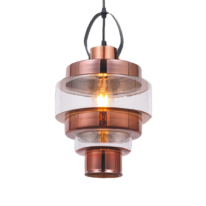 Silver/Brass/Rose Gold Ripple Pendant Ceiling Light Post-Modern Clear Glass 1 Light Living Room Hanging Lamp with Handle Clearhalo 'Ceiling Lights' 'Glass shade' 'Glass' 'Industrial Pendants' 'Industrial' 'Middle Century Pendants' 'Pendant Lights' 'Pendants' 'Tiffany' Lighting' 163690