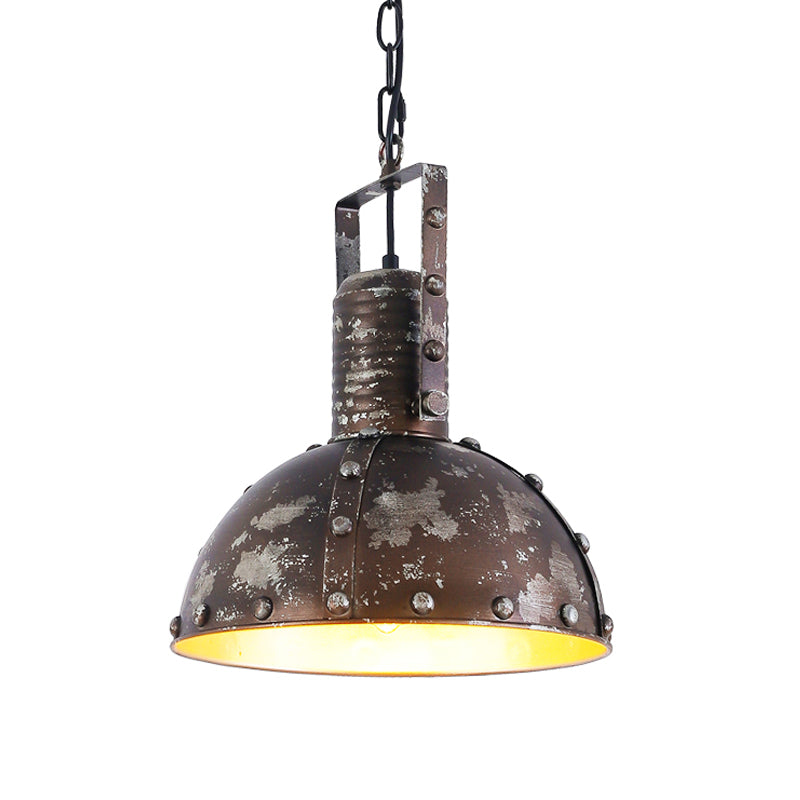 Chimney Restaurant Down Lighting Loft Style Metallic 1 Light Rust Hanging Ceiling Lamp Clearhalo 'Art Deco Pendants' 'Cast Iron' 'Ceiling Lights' 'Ceramic' 'Crystal' 'Industrial Pendants' 'Industrial' 'Metal' 'Middle Century Pendants' 'Pendant Lights' 'Pendants' 'Tiffany' Lighting' 1636944