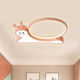 Acrylic Snail Design Flush Light Fixture Cartoon Pink/Blue LED Ceiling Mounted Lamp in Warm/White Light Clearhalo 'Ceiling Lights' 'Close To Ceiling Lights' 'Close to ceiling' 'Flush mount' Lighting' 1636960