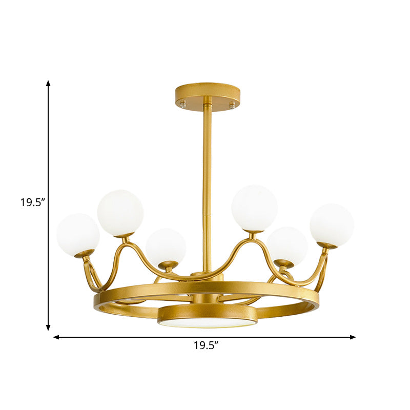 6 Heads Nursery Room Chandelier Light Fixture Modern Gold Hanging Ceiling Light with Linear Metal Design Clearhalo 'Ceiling Lights' 'Close To Ceiling Lights' 'Close to ceiling' 'Semi-flushmount' Lighting' 1636970