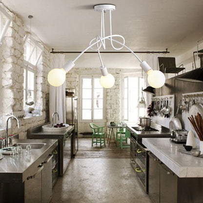 3/5-Head Ceiling Flush Mount with Twist Arm Metal Retro Stylish