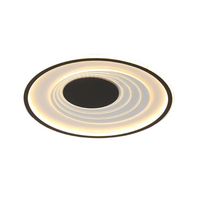 Planetary Orbit Flush Lamp Minimalism Metal Black/Gold LED Ceiling Fixture in Warm/White Light, 16"/19.5" Width - Clearhalo - 'Ceiling Lights' - 'Close To Ceiling Lights' - 'Close to ceiling' - 'Flush mount' - Lighting' - 1637072