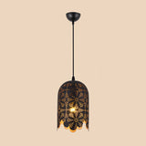 Metallic Black Ceiling Light Cylinder/Oval 1 Head Warehouse Patterned Pendant Lamp Kit for Restaurant Clearhalo 'Art Deco Pendants' 'Black' 'Cast Iron' 'Ceiling Lights' 'Ceramic' 'Crystal' 'Industrial Pendants' 'Industrial' 'Metal' 'Middle Century Pendants' 'Pendant Lights' 'Pendants' 'Rustic Pendants' 'Tiffany' Lighting' 1637104