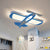 Modern Airplane Figure Flush Mount Light Metallic Nursery Room LED Flush Ceiling Lamp in Blue Blue Clearhalo 'Ceiling Lights' 'Close To Ceiling Lights' 'Close to ceiling' 'Flush mount' Lighting' 1637127