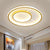 2-Ring Flush Mount Fixture Nordic Style Metal LED Gold Ceiling Flush in Warm/White Light for Bedroom Gold Clearhalo 'Ceiling Lights' 'Close To Ceiling Lights' 'Close to ceiling' 'Flush mount' Lighting' 1637148