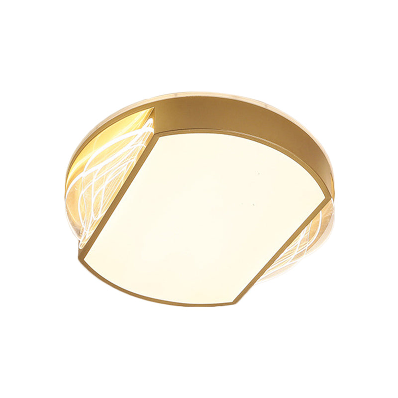 Iron Geometric Ceiling Lamp Contemporary LED Gold Flush Mount Fixture in Warm/White Light, 18"/21.5" Wide Clearhalo 'Ceiling Lights' 'Close To Ceiling Lights' 'Close to ceiling' 'Flush mount' Lighting' 1637160