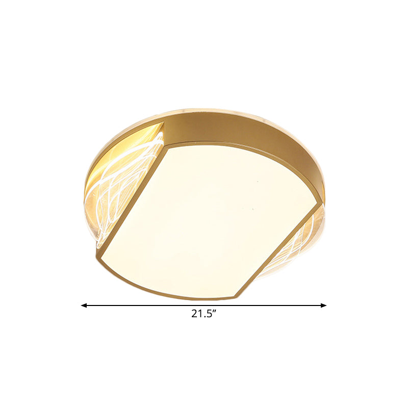 Iron Geometric Ceiling Lamp Contemporary LED Gold Flush Mount Fixture in Warm/White Light, 18"/21.5" Wide Clearhalo 'Ceiling Lights' 'Close To Ceiling Lights' 'Close to ceiling' 'Flush mount' Lighting' 1637162