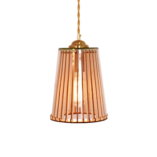 Gold Single Light Pendulum Lamp Farmhouse Amber Glass Cone/Barrel Stranded Rope Down Lighting Pendant Clearhalo 'Ceiling Lights' 'Chandeliers' 'Glass shade' 'Glass' 'Industrial Pendants' 'Industrial' 'Middle Century Pendants' 'Pendant Lights' 'Pendants' 'Tiffany' Lighting' 1637266