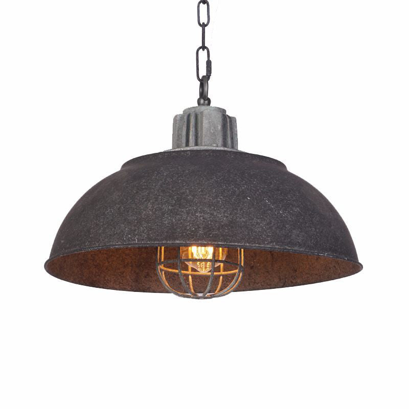 Black Single Head Suspension Lamp Vintage Metal Bowl Pendant Light Fixture with Oval Cage Shade Clearhalo 'Art Deco Pendants' 'Black' 'Cast Iron' 'Ceiling Lights' 'Ceramic' 'Crystal' 'Industrial Pendants' 'Industrial' 'Metal' 'Middle Century Pendants' 'Pendant Lights' 'Pendants' 'Rustic Pendants' 'Tiffany' Lighting' 1637275
