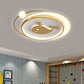 Circular Children Room Ceiling Mounted Fixture Metallic LED Flush Mount Lamp in Gold with Plane/Heart/Dolphin Pattern Clearhalo 'Ceiling Lights' 'Close To Ceiling Lights' 'Close to ceiling' 'Flush mount' Lighting' 1637303