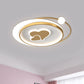 Circular Children Room Ceiling Mounted Fixture Metallic LED Flush Mount Lamp in Gold with Plane/Heart/Dolphin Pattern Clearhalo 'Ceiling Lights' 'Close To Ceiling Lights' 'Close to ceiling' 'Flush mount' Lighting' 1637318