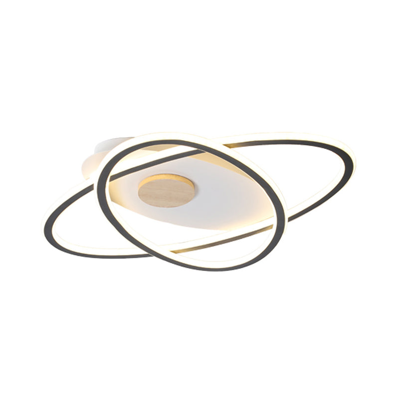 16.5"/20.5" W Oval Acrylic Ceiling Lamp Simplicity LED Grey Semi Flush Mount Lighting in Warm/Color-Changing Light Clearhalo 'Ceiling Lights' 'Close To Ceiling Lights' 'Close to ceiling' 'Semi-flushmount' Lighting' 1637339