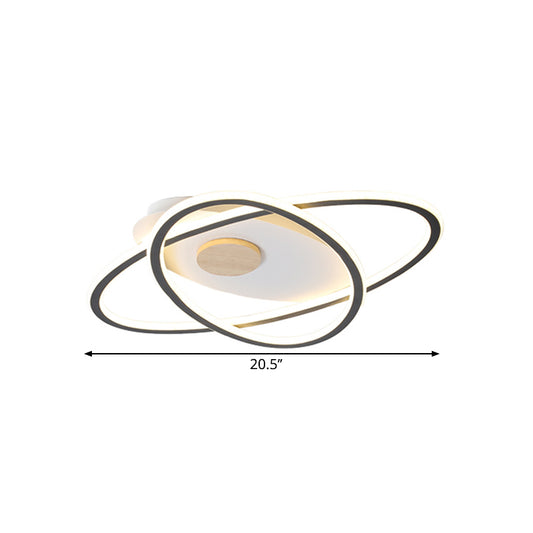 16.5"/20.5" W Oval Acrylic Ceiling Lamp Simplicity LED Grey Semi Flush Mount Lighting in Warm/Color-Changing Light Clearhalo 'Ceiling Lights' 'Close To Ceiling Lights' 'Close to ceiling' 'Semi-flushmount' Lighting' 1637341