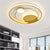 Gold Dual Ring Ceiling Flush Simplicity LED Metallic Flush Mount Lighting, 16.5"/20.5" Wide