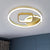 Metal Hoop and Square Ceiling Flush Minimalism 18"/22" Wide LED Gold Flush Mount Fixture, Warm/White Light - Gold - Clearhalo - 'Ceiling Lights' - 'Close To Ceiling Lights' - 'Close to ceiling' - 'Flush mount' - Lighting' - 1637371