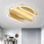 Round and Oval Flush Mount Lamp Contemporary Metal 16.5"/20.5" W LED Gold Ceiling Flush, Warm/White Light Gold Clearhalo 'Ceiling Lights' 'Close To Ceiling Lights' 'Close to ceiling' 'Flush mount' Lighting' 1637389
