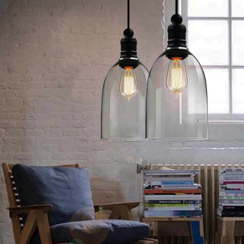 One Bulb Jug Style Pendant Lighting Fixture Industrial Black Clear Glass Hanging Ceiling Light Clearhalo 'Ceiling Lights' 'Close To Ceiling Lights' 'Glass shade' 'Glass' 'Industrial Pendants' 'Industrial' 'Middle Century Pendants' 'Pendant Lights' 'Pendants' 'Tiffany' Lighting' 163741