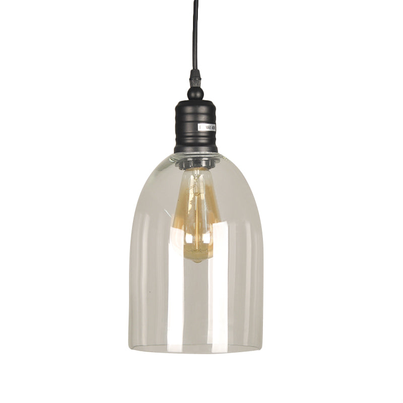 One Bulb Jug Style Pendant Lighting Fixture Industrial Black Clear Glass Hanging Ceiling Light Clearhalo 'Ceiling Lights' 'Close To Ceiling Lights' 'Glass shade' 'Glass' 'Industrial Pendants' 'Industrial' 'Middle Century Pendants' 'Pendant Lights' 'Pendants' 'Tiffany' Lighting' 163742