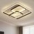 Metal Square and Rectangle Ceiling Lamp Contemporary 16.5"/20.5" W LED Black Flush Mount Lighting, Warm/White Light - Black - Clearhalo - 'Ceiling Lights' - 'Close To Ceiling Lights' - 'Close to ceiling' - 'Flush mount' - Lighting' - 1637433