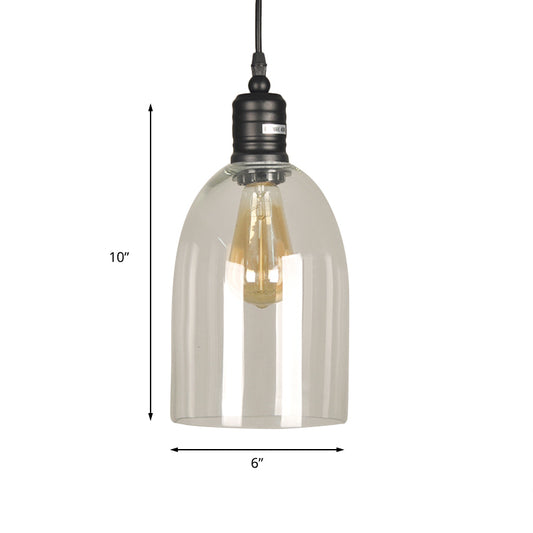 One Bulb Jug Style Pendant Lighting Fixture Industrial Black Clear Glass Hanging Ceiling Light Clearhalo 'Ceiling Lights' 'Close To Ceiling Lights' 'Glass shade' 'Glass' 'Industrial Pendants' 'Industrial' 'Middle Century Pendants' 'Pendant Lights' 'Pendants' 'Tiffany' Lighting' 163743